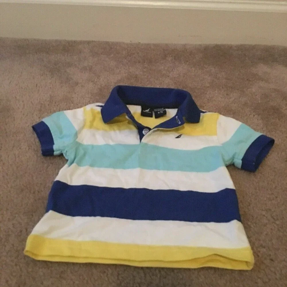 Nautica Infant Baby Boys Short Sleeve Polo Shirt Sz 6/12M MultiColor Top